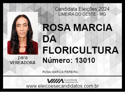 Candidato ROSA MARCIA DA FLORICULTURA 2024 - LIMEIRA DO OESTE - Eleições