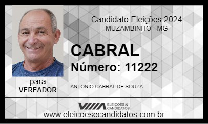 Candidato CABRAL 2024 - MUZAMBINHO - Eleições