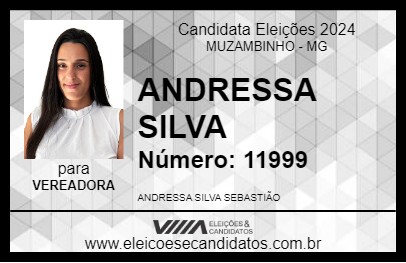 Candidato ANDRESSA SILVA 2024 - MUZAMBINHO - Eleições