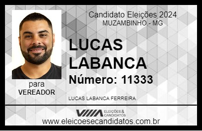 Candidato LUCAS LABANCA 2024 - MUZAMBINHO - Eleições