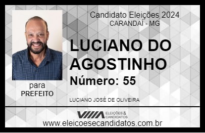 Candidato LUCIANO DO AGOSTINHO 2024 - CARANDAÍ - Eleições