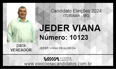 Candidato JEDER VIANA 2024 - ITURAMA - Eleições