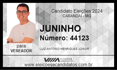 Candidato JUNINHO 2024 - CARANDAÍ - Eleições