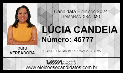 Candidato LÚCIA CANDEIA 2024 - ITAMARANDIBA - Eleições