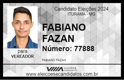 Candidato FABIANO FAZAN 2024 - ITURAMA - Eleições