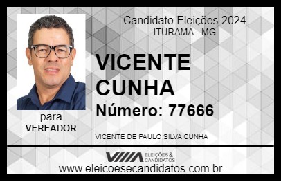 Candidato VICENTE CUNHA 2024 - ITURAMA - Eleições