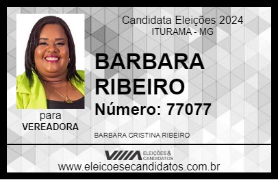 Candidato BARBARA RIBEIRO 2024 - ITURAMA - Eleições