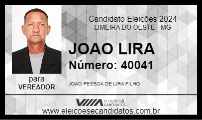 Candidato JOAO LIRA 2024 - LIMEIRA DO OESTE - Eleições