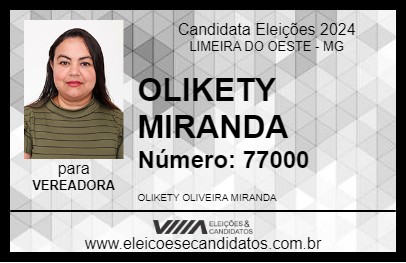 Candidato OLIKETY MIRANDA 2024 - LIMEIRA DO OESTE - Eleições