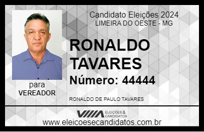 Candidato RONALDO TAVARES 2024 - LIMEIRA DO OESTE - Eleições