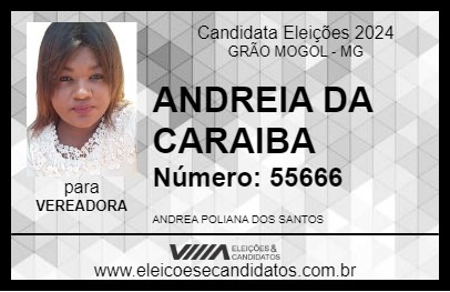 Candidato ANDREIA DA CARAIBA 2024 - GRÃO MOGOL - Eleições