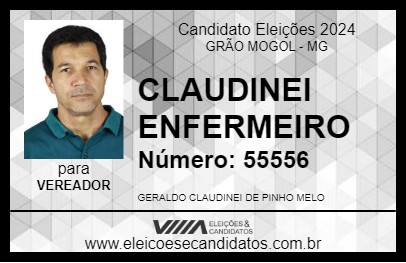 Candidato CLAUDINEI ENFERMEIRO 2024 - GRÃO MOGOL - Eleições