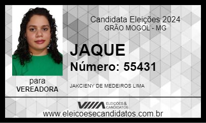 Candidato JAQUE 2024 - GRÃO MOGOL - Eleições