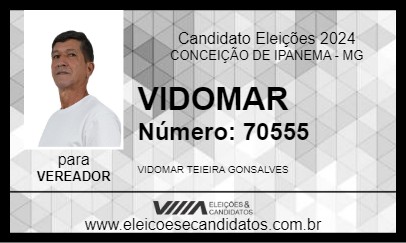 Candidato VIDOMAR 2024 - CONCEIÇÃO DE IPANEMA - Eleições