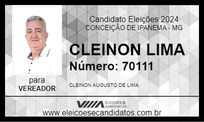 Candidato CLEINON LIMA 2024 - CONCEIÇÃO DE IPANEMA - Eleições