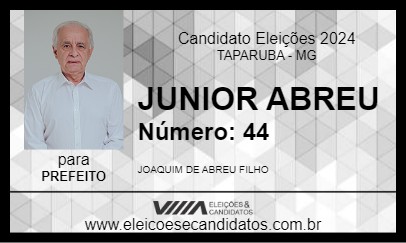 Candidato JUNIOR ABREU 2024 - TAPARUBA - Eleições