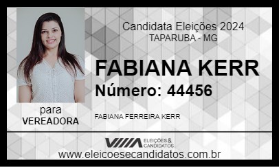 Candidato FABIANA KERR 2024 - TAPARUBA - Eleições