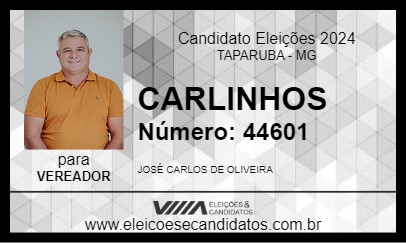 Candidato CARLINHOS 2024 - TAPARUBA - Eleições