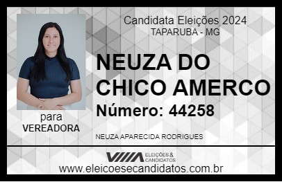 Candidato NEUZA DO CHICO AMERCO 2024 - TAPARUBA - Eleições