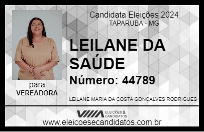 Candidato LEILANE DA SAÚDE 2024 - TAPARUBA - Eleições