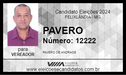 Candidato PAVERO 2024 - FELIXLÂNDIA - Eleições