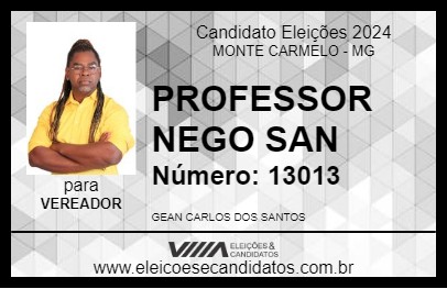 Candidato PROFESSOR NEGO SAN 2024 - MONTE CARMELO - Eleições