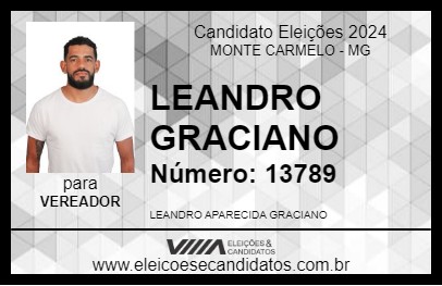 Candidato LEANDRO GRACIANO 2024 - MONTE CARMELO - Eleições