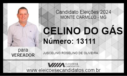 Candidato CELINO DO GÁS 2024 - MONTE CARMELO - Eleições