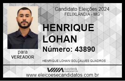 Candidato HENRIQUE LOHAN 2024 - FELIXLÂNDIA - Eleições