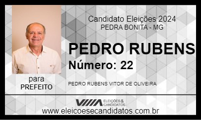 Candidato PEDRO RUBENS 2024 - PEDRA BONITA - Eleições