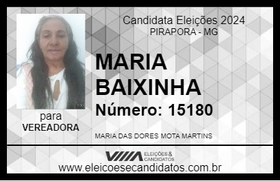 Candidato MARIA BAIXINHA 2024 - PIRAPORA - Eleições