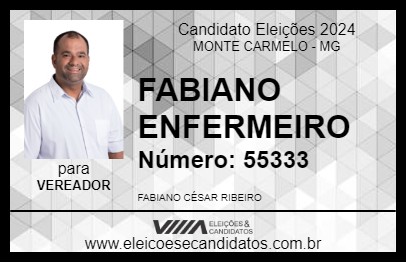 Candidato FABIANO ENFERMEIRO 2024 - MONTE CARMELO - Eleições