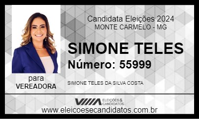 Candidato SIMONE TELES 2024 - MONTE CARMELO - Eleições