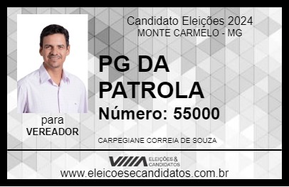 Candidato PG DA PATROLA 2024 - MONTE CARMELO - Eleições