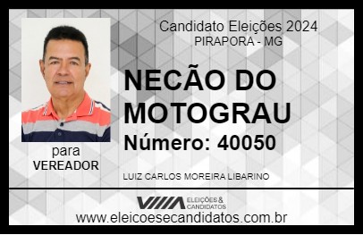 Candidato NECÃO DO MOTOGRAU 2024 - PIRAPORA - Eleições