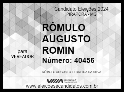 Candidato RÔMULO AUGUSTO ROMIN 2024 - PIRAPORA - Eleições