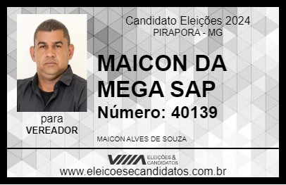 Candidato MAICON DA MEGA SAP 2024 - PIRAPORA - Eleições