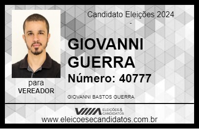 Candidato GIOVANNI GUERRA 2024 - PIRAPORA - Eleições