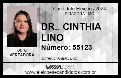 Candidato DR.. CINTHIA LINO 2024 - PIRAPORA - Eleições