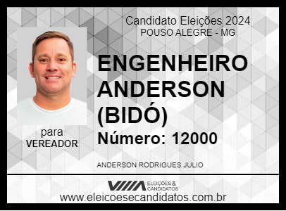 Candidato ENGENHEIRO ANDERSON (BIDÓ) 2024 - POUSO ALEGRE - Eleições