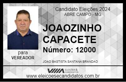 Candidato JOAOZINHO CAPACETE 2024 - ABRE CAMPO - Eleições