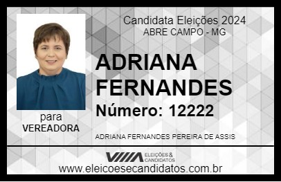 Candidato ADRIANA FERNANDES 2024 - ABRE CAMPO - Eleições