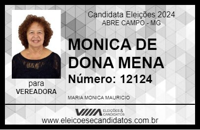 Candidato MONICA DE DONA MENA 2024 - ABRE CAMPO - Eleições