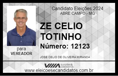 Candidato ZE CELIO TOTINHO 2024 - ABRE CAMPO - Eleições