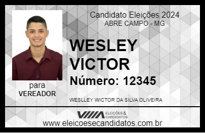 Candidato WESLEY VICTOR 2024 - ABRE CAMPO - Eleições