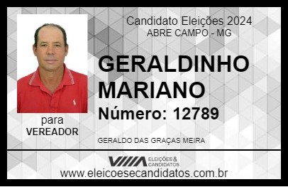 Candidato GERALDINHO MARIANO 2024 - ABRE CAMPO - Eleições