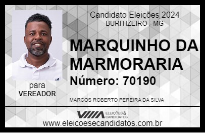 Candidato MARQUINHO DA MARMORARIA 2024 - BURITIZEIRO - Eleições