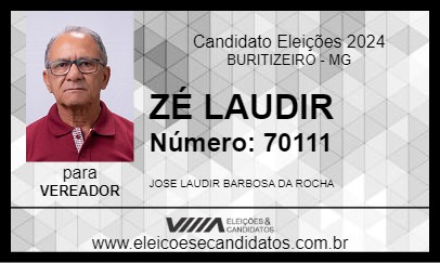 Candidato ZÉ LAUDIR 2024 - BURITIZEIRO - Eleições