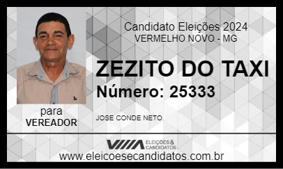 Candidato ZEZITO DO TAXI 2024 - VERMELHO NOVO - Eleições