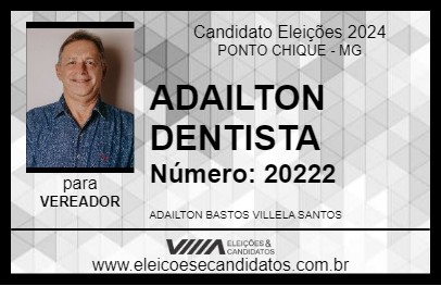 Candidato ADAILTON DENTISTA 2024 - PONTO CHIQUE - Eleições